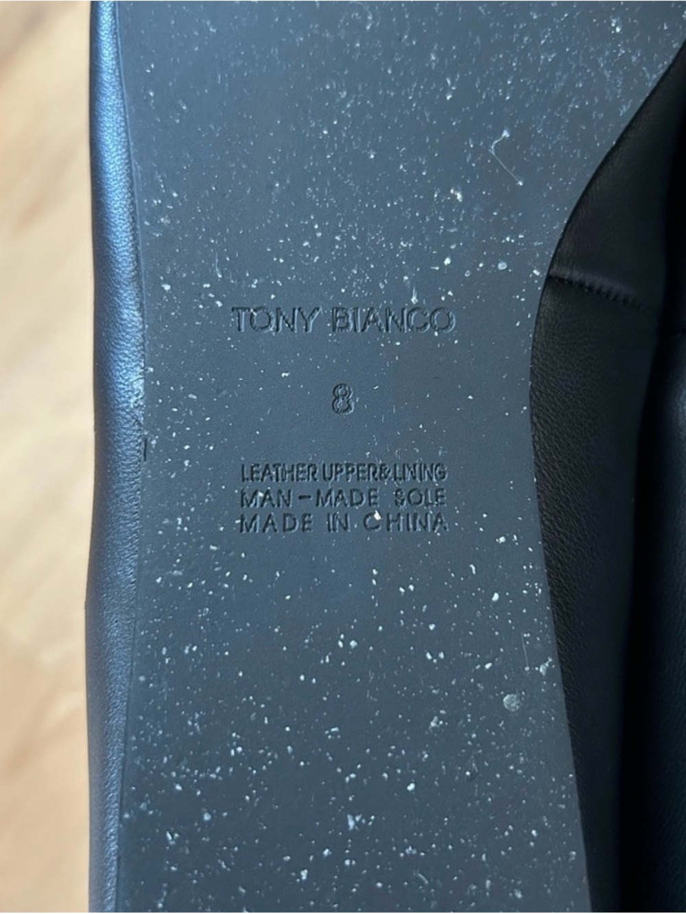 Tony Bianco ‘Hawaii’ Black Square Toe Ballet Flats 8 1/2 New - Picture 3 of 4